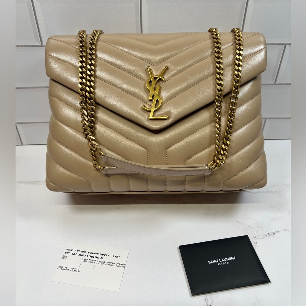 YSL Yves Saint Laurent Medium Loulou Lou Lou Shoulder Bag Crossbody Chain Purse